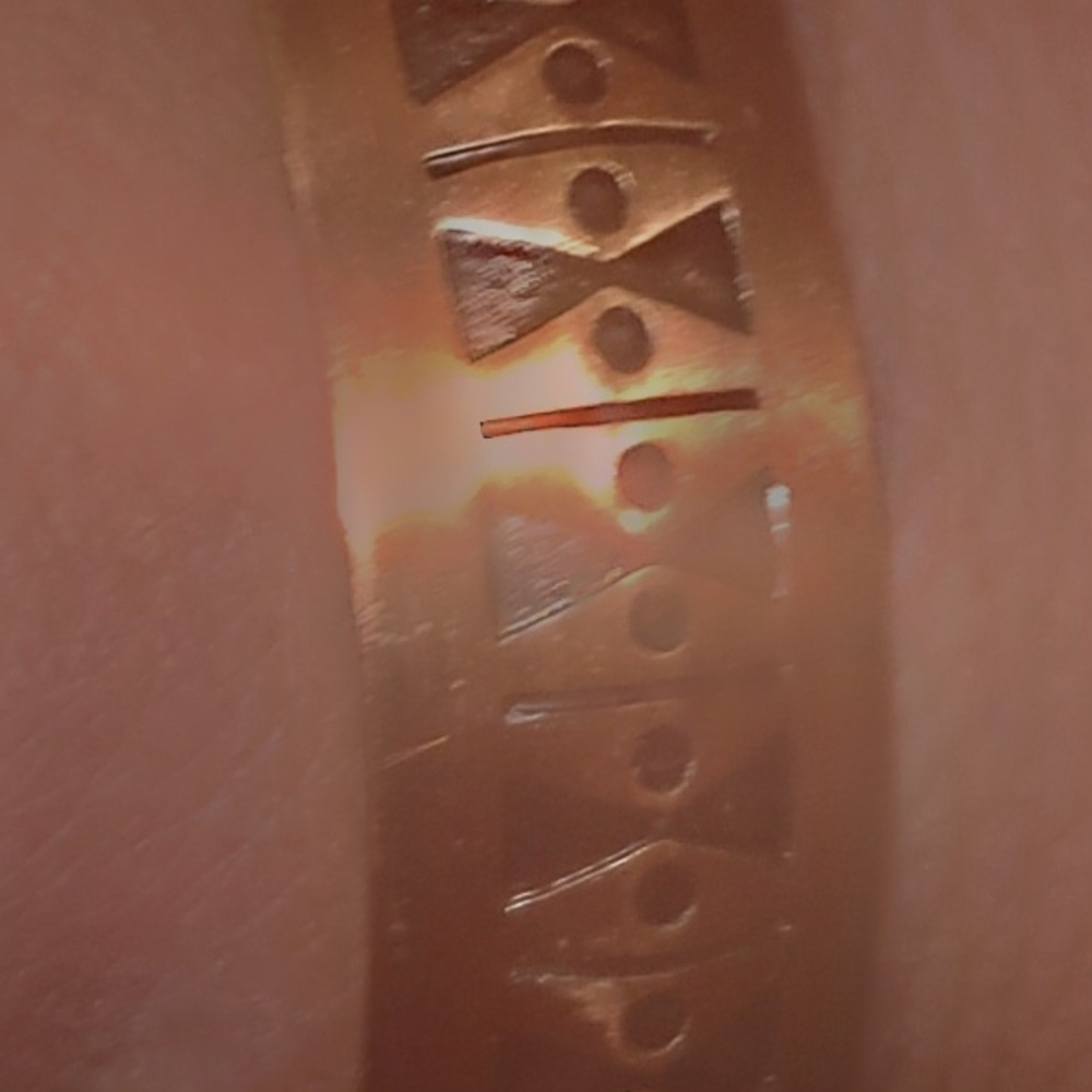 Solid Copper Cuff Bracelet With Black Tribal Desi… - image 7